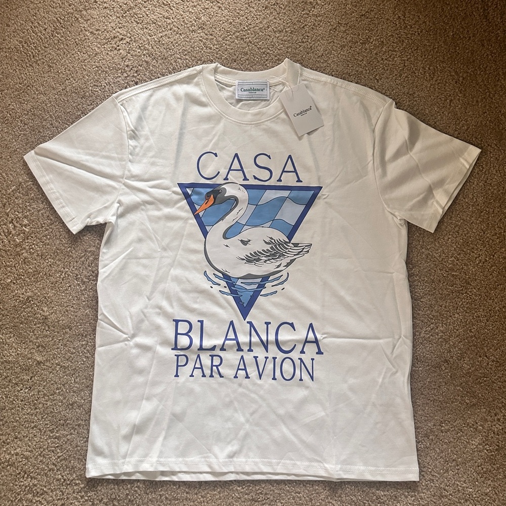 CASABLANCA MENS (L) White Graphic T-Shirt